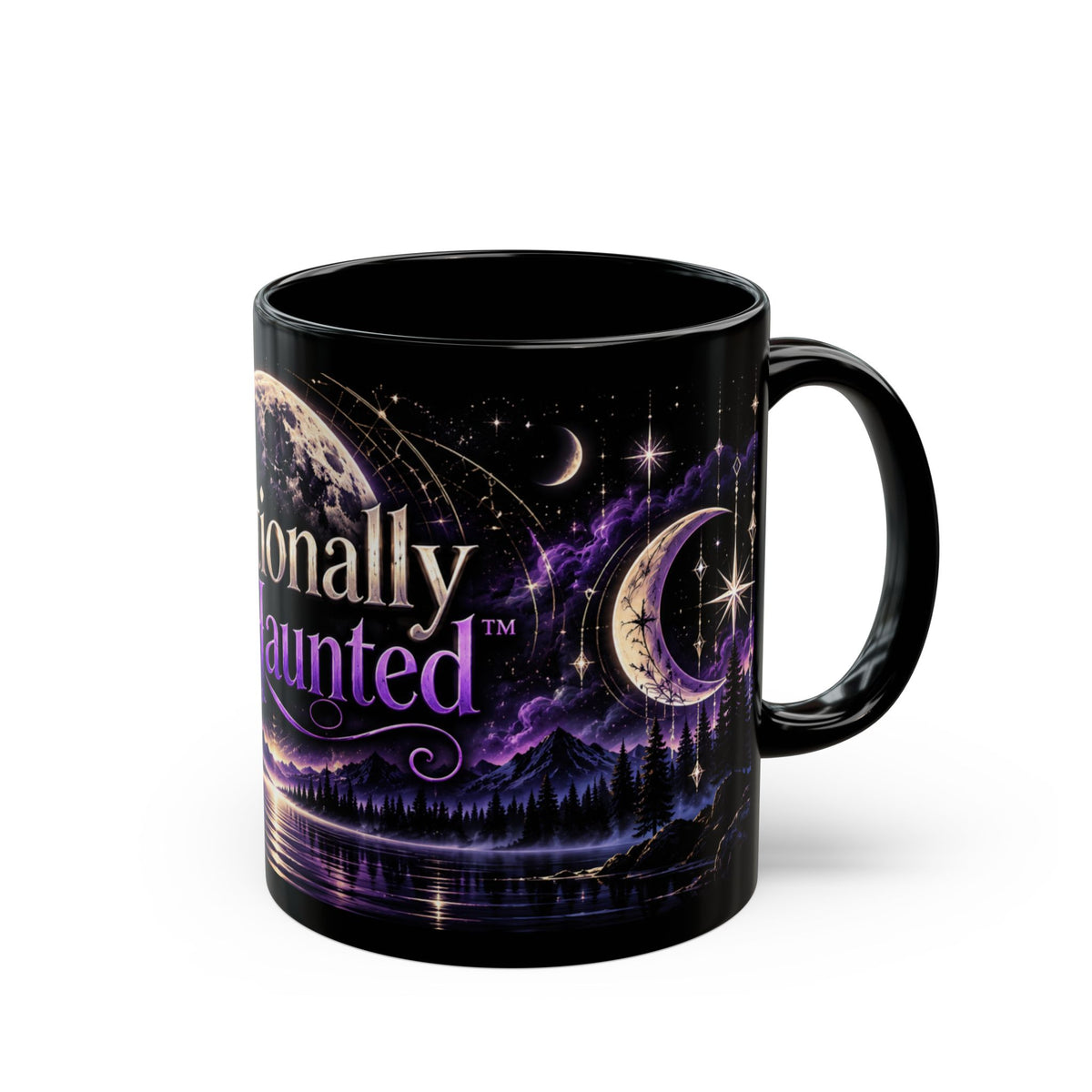 Rationally Haunted™ Moonlit Gothic Black Mug — 11oz & 15oz