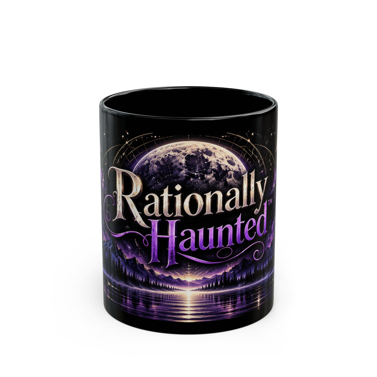 Rationally Haunted™ Moonlit Gothic Black Mug — 11oz & 15oz