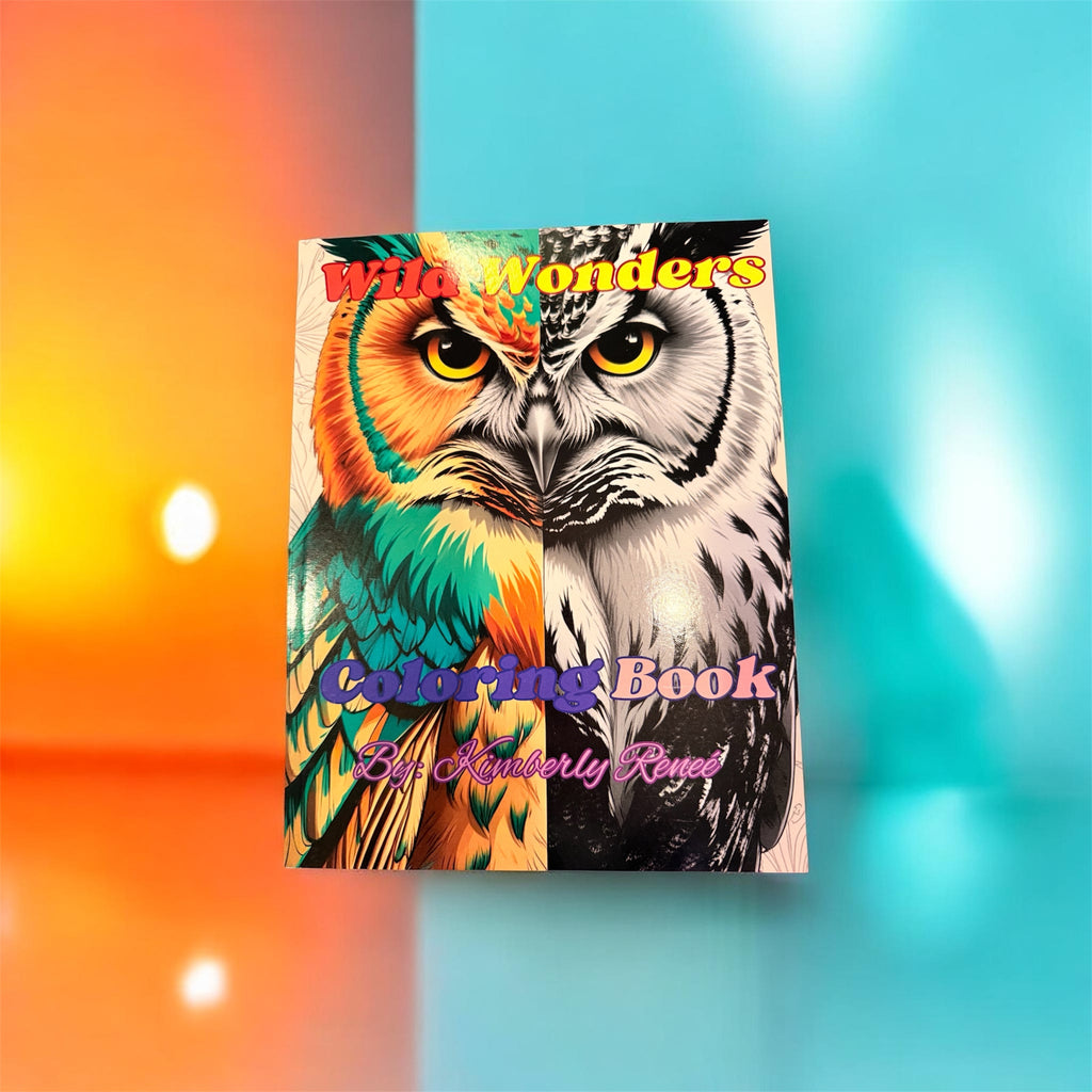 Wild Wonders Coloring Book by KymRen featuring nature and animal-inspired artwork for relaxing creative coloring