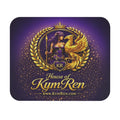 Mouse pad with 'House of Kym Ren' design featuring a warrior and eagle on a purple background.